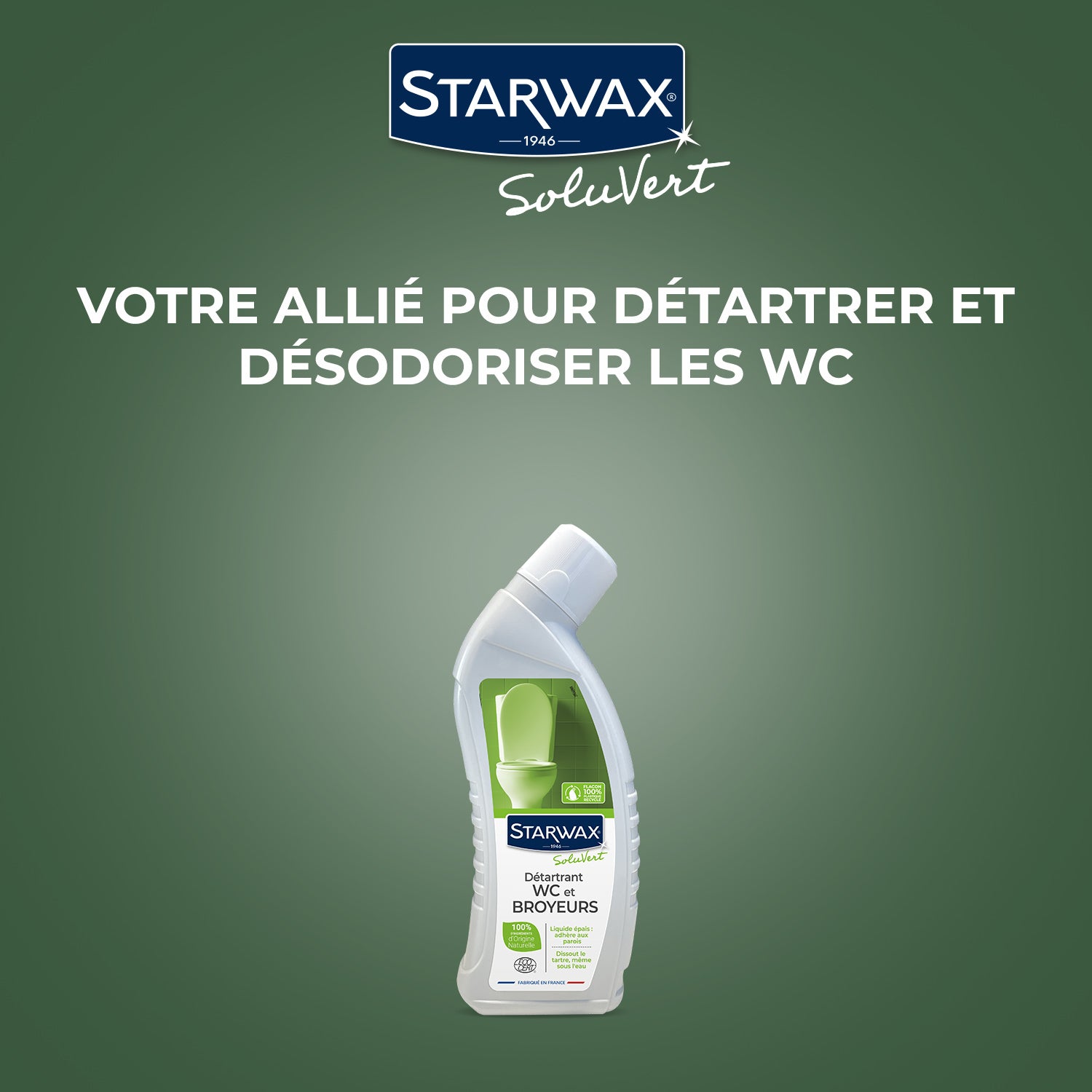 STARWAX SOLUVERT - Détartrant en gel pour WC et broyeurs 750ml