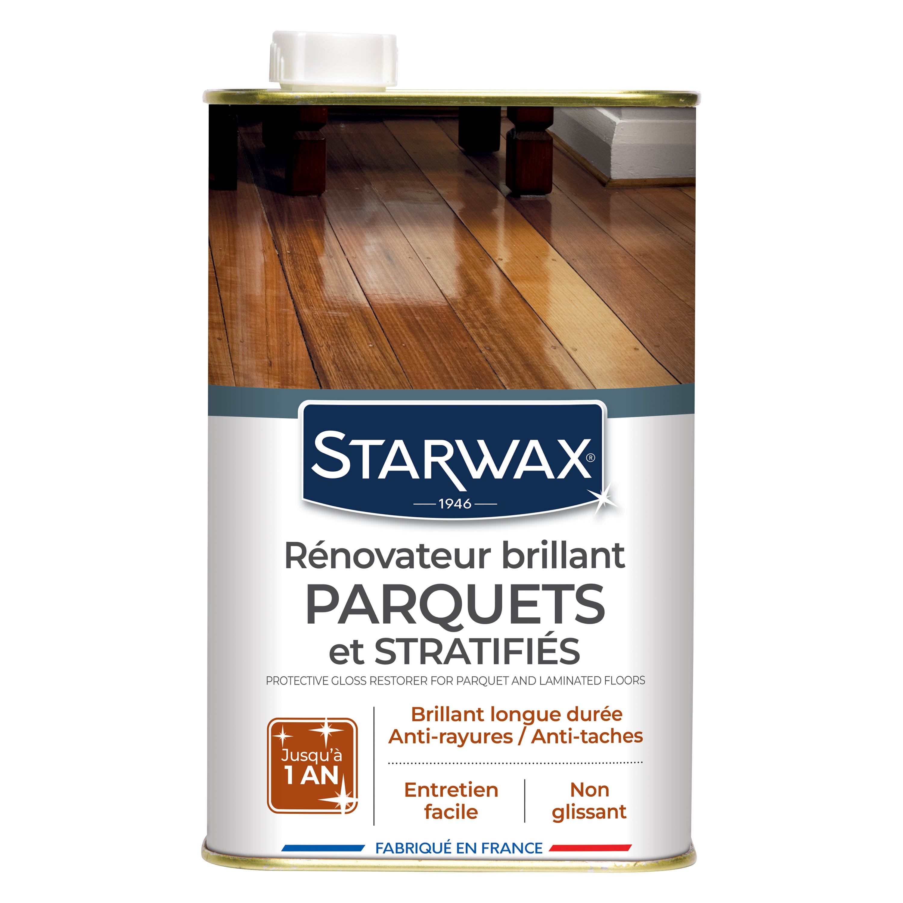 STARWAX - Rénovateur brillant protecteur pour parquets et sols stratifiés
 1L
